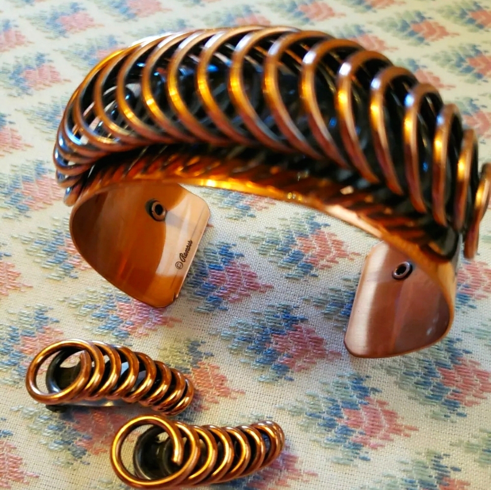 Vintage Renoir Copper Bracelet & Clip On Earrings
